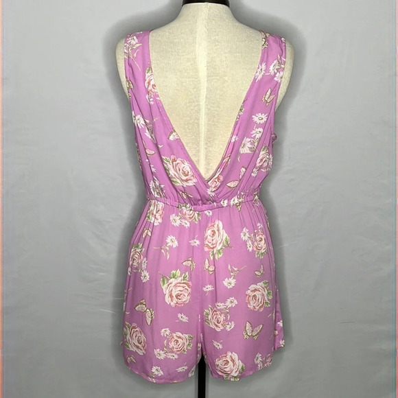 BP Nordstrom Sleeveless Floral Rayon Romper - Size Small - Picture 3 of 6